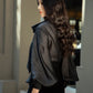 Black Blouse with Statement Bow and Balloon Sleeves